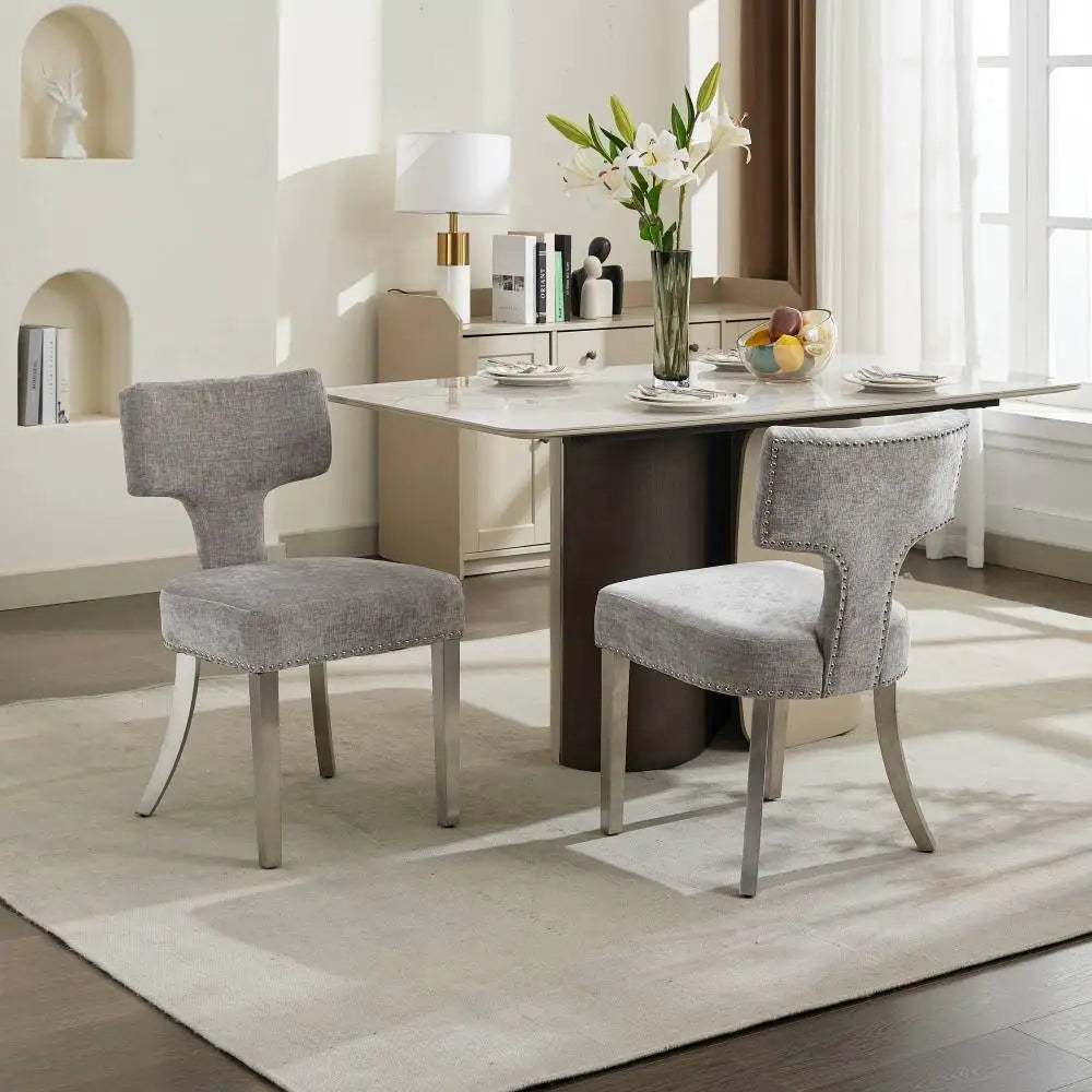 Ljustra Mid-Century Modern Counter Height Bar Stools Set of 2 Kitchen Chairs