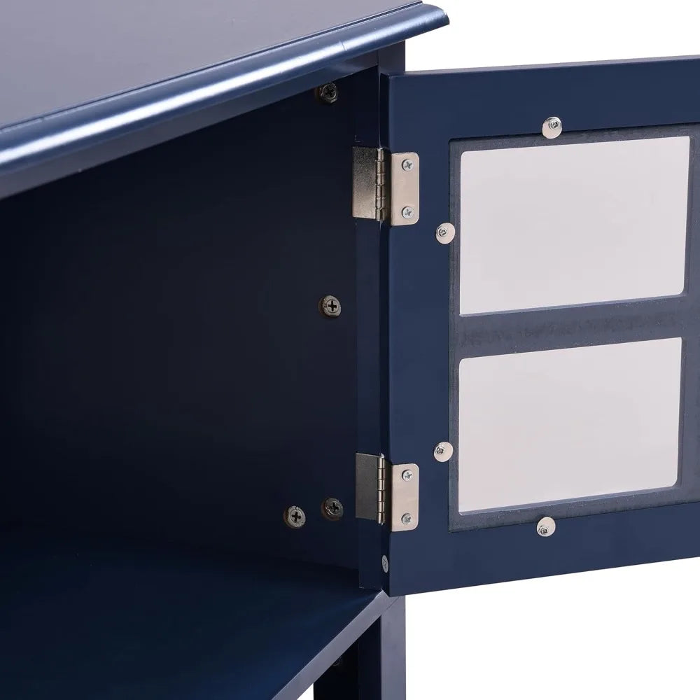 Mid-Century Modern TV Stand with Glass Doors and Drawers for 65 Inch TVs