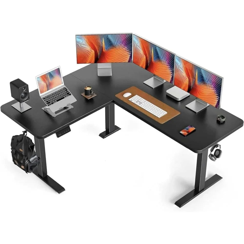 L Shaped Standing Desk Adjustable Corner Ergonomic Workstation 63 Inch