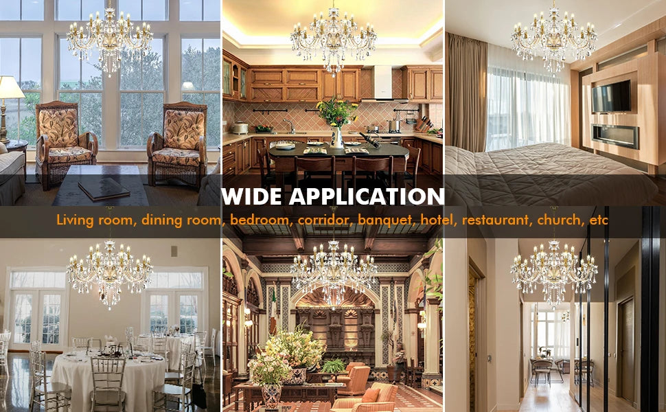 15 Arms Crystal Chandelier Pendant Light Modern K9 for Living Room