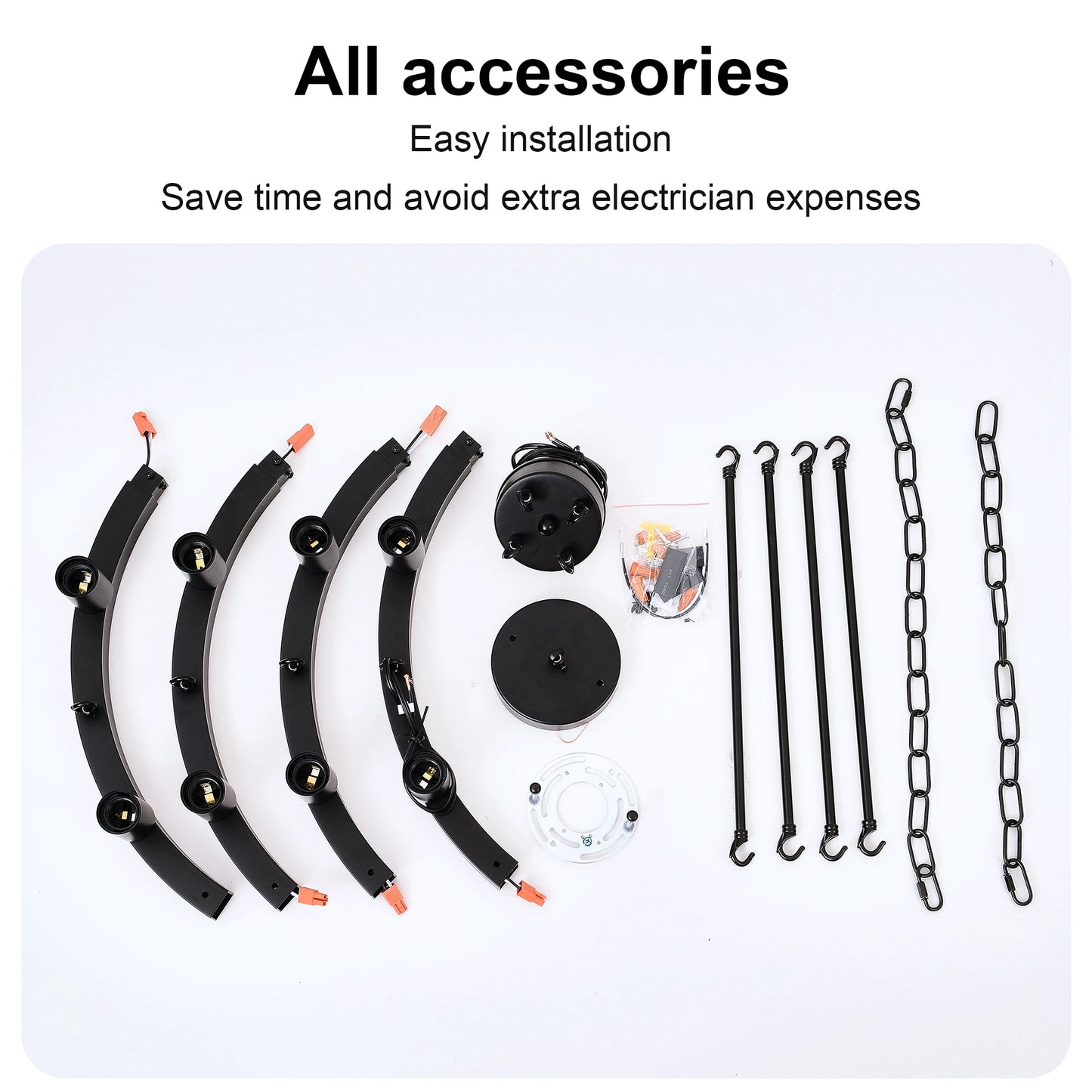 6-Light Wagon Wheel Chandelier Modern Farmhouse Fixture Living Room