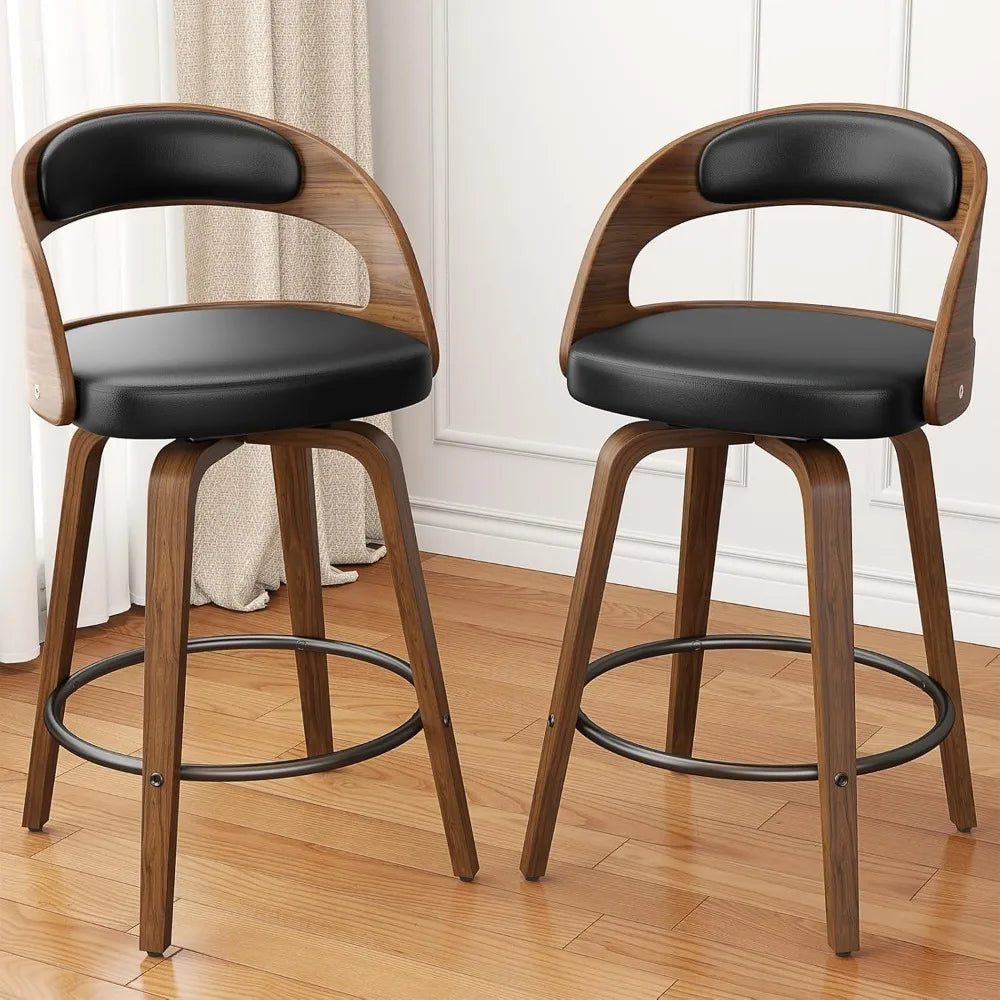 Swivel Bar Stools Set of 4 26 Inch Counter Height Bentwood Bar Chair