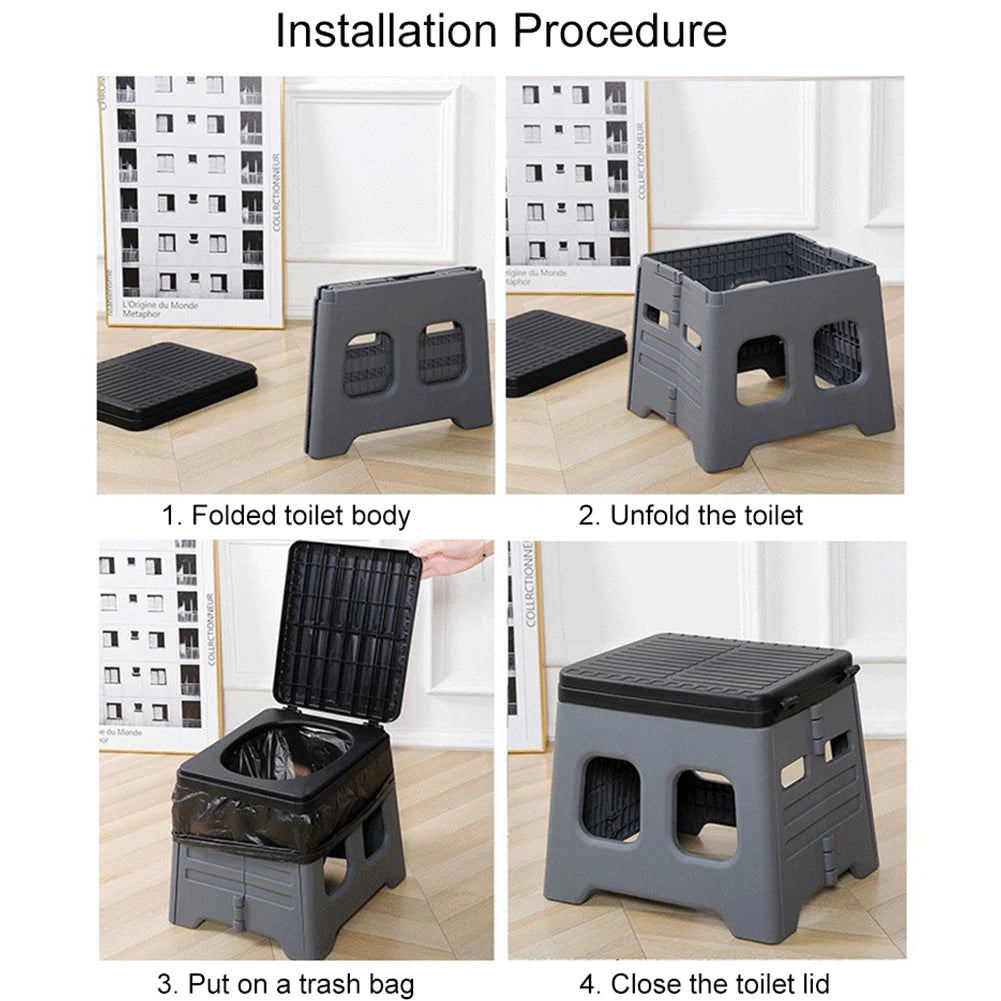 Portable Folding Toilet Travel Potty Camp Toilet Outdoor Essential