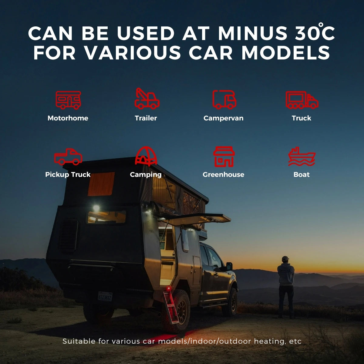 8KW Portable Diesel Air Heater 12V 24V Bluetooth Low Noise LCD Control