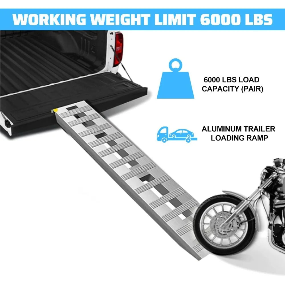 6000 LBS Aluminum Ramps for Truck Trailer Loading 79.62" Pair