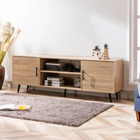 Modern TV Stand Wood Cabinet Entertainment Center Living Room Storage