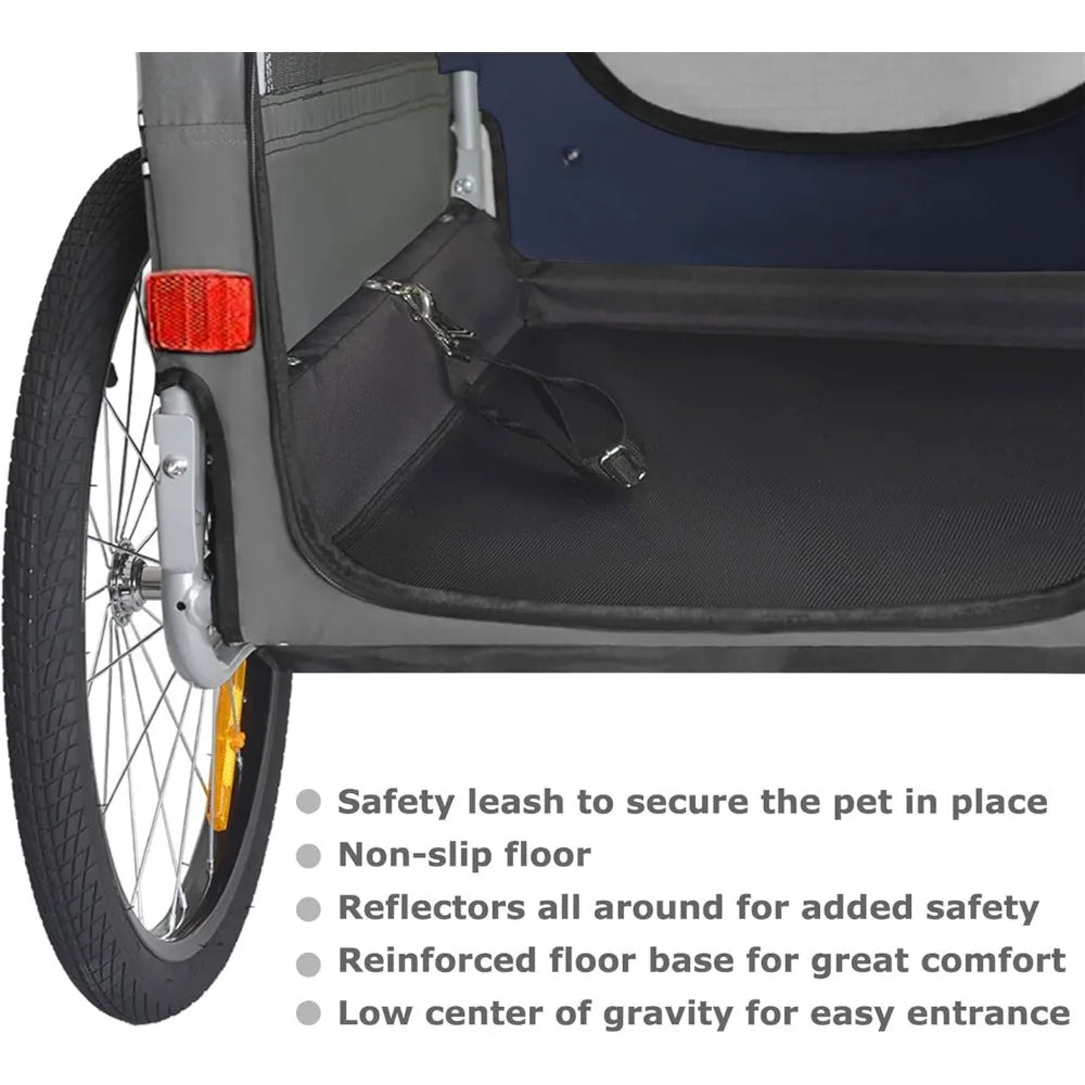 Ljustra Premium XL Pet Bike Trailer for Large Dogs or Multiple Small Dogs