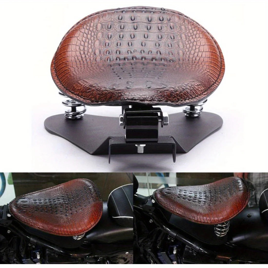 Motorcycle PU Leather Solo Seat with Base for Honda Suzuki Sportster