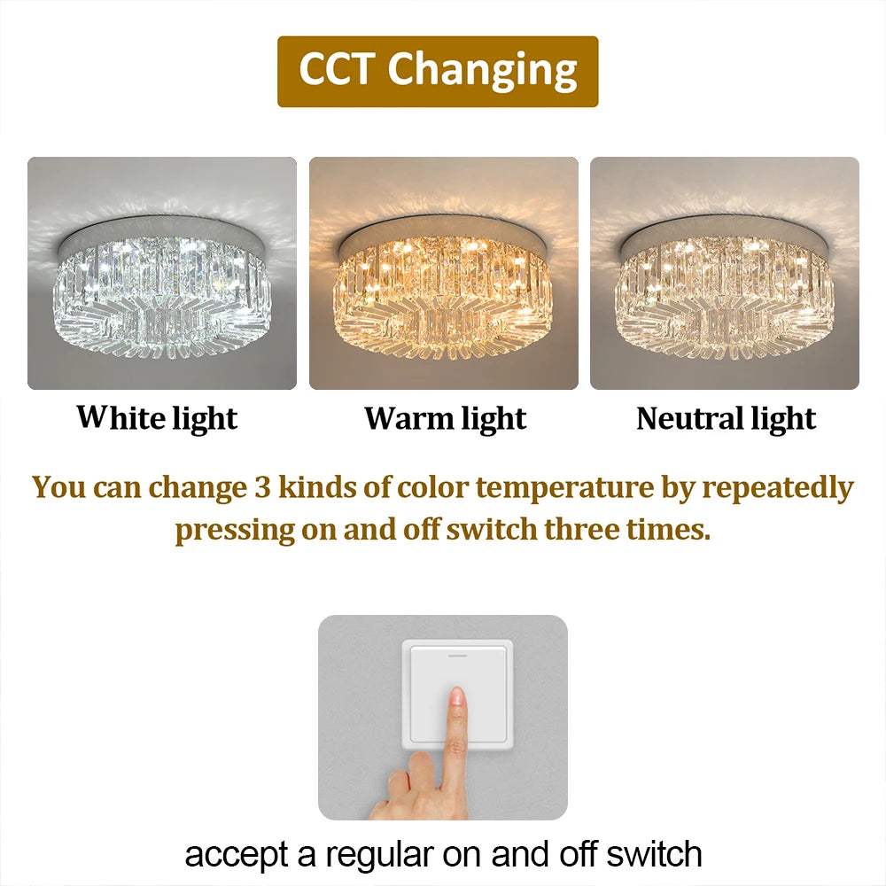 Luxury Crystal Ceiling Lamp Modern Chandelier Nordic Home Decor LED