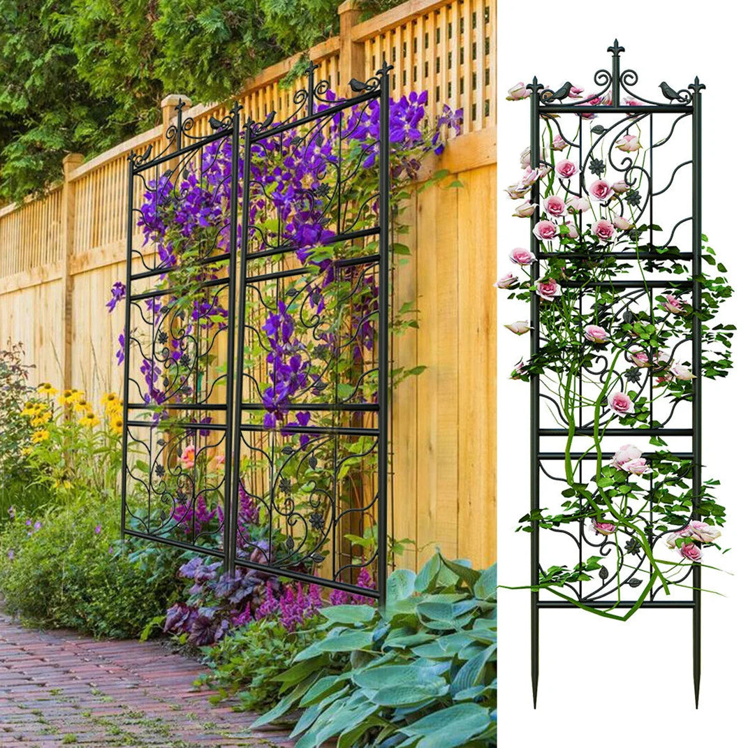 Metal Garden Trellis Tall Plant Climbing Fence for Vegetables Flowers