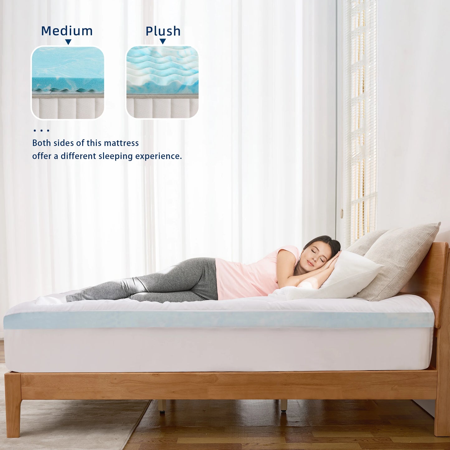 Ljustra Gel Memory Foam Mattress Topper Cooling Soft Pain Relief