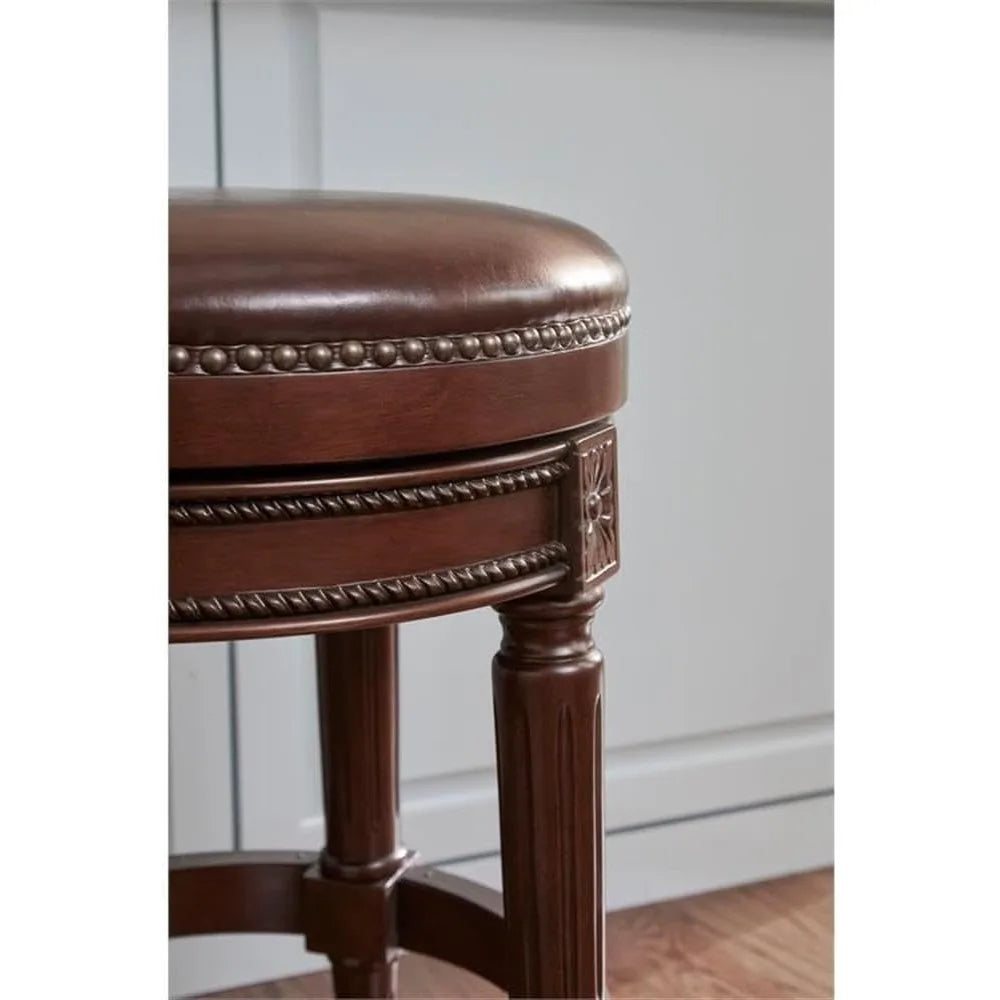 Chapman 26in Counter Height Swivel Bar Stool Backless Distressed Walnut