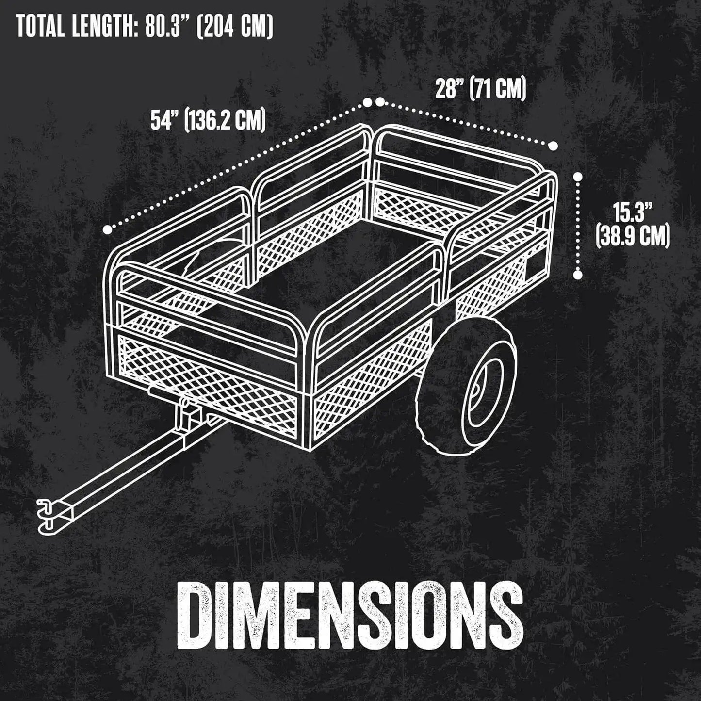 Ljustra Utility Trailer ATV Cart Dump Cart Tow Behind for Lawn Mower