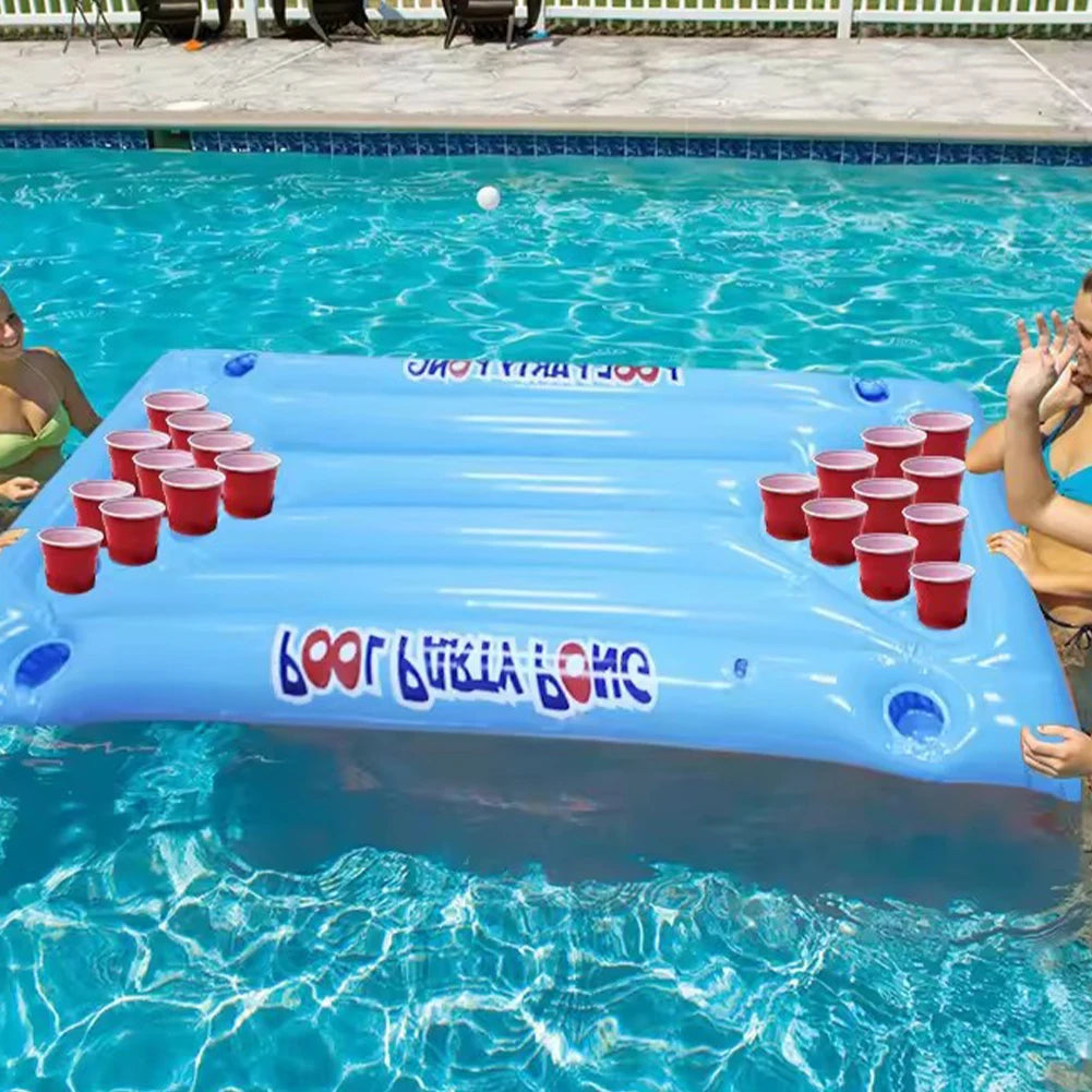 Ljustra Inflatable Pong Floaty Pool Game Table for Adults and Family