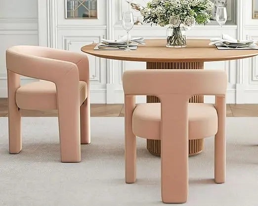 Swivel Barrel Dining Chairs Set of 2 Mid Century Modern Accent Armchairs