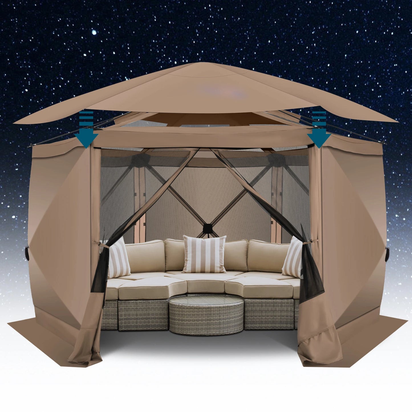 Ljustra Pop Up Gazebo Screen Tent 12x12 Camping with Removable Roof