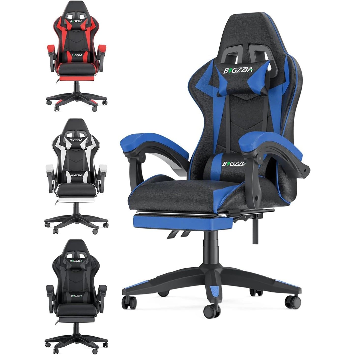Gaming Chair with Footrest Ergonomic Adjustable Lumbar Support Chair