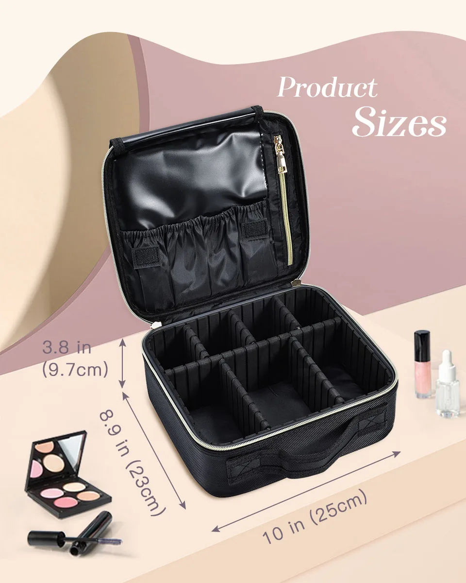 Ljustra Makeup Bag Professional Cosmetic Brush Case Portable Organizer
