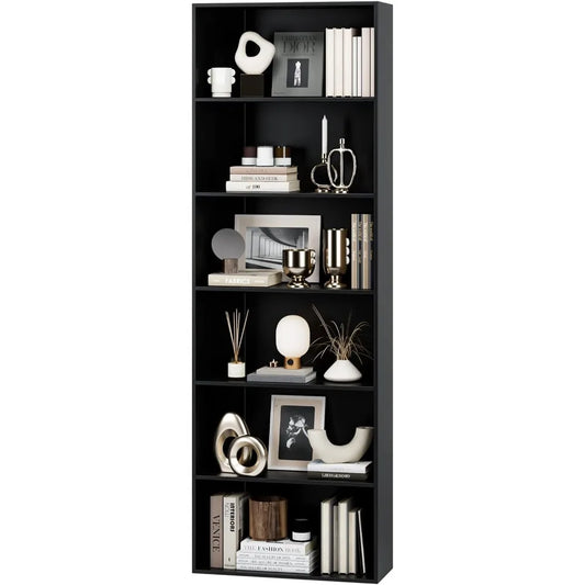 6-Tier Open Bookcase Freestanding Display Storage Shelves for Home Office