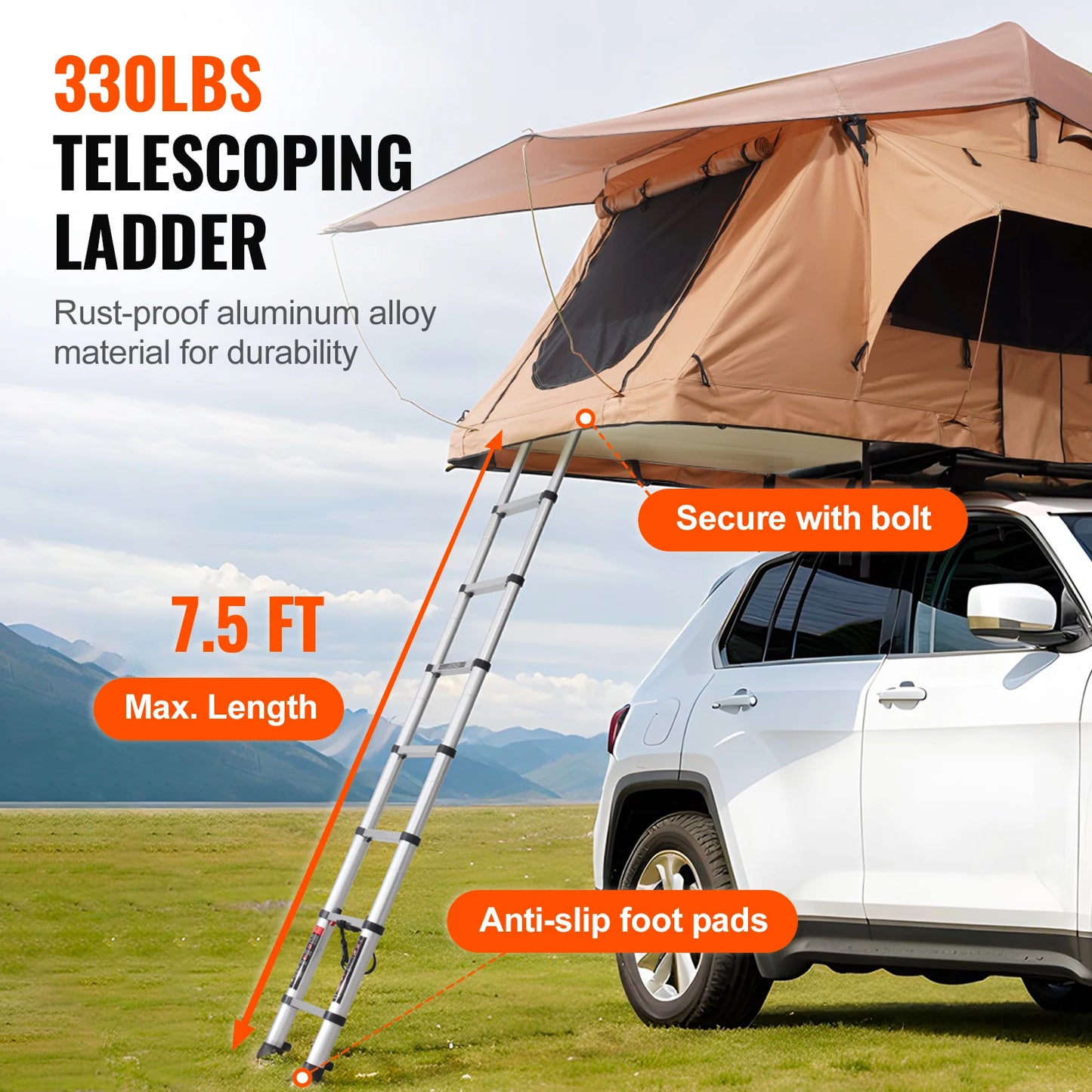 Ljustra Rooftop Tent Hardshell Folding Tent for Jeep SUV Van Truck