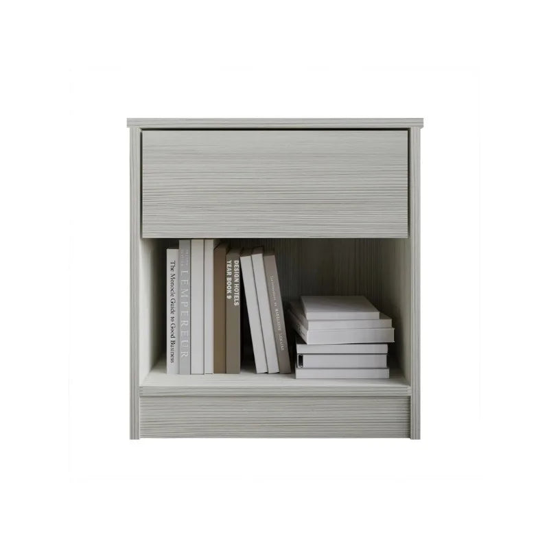 Versatile Wood Side Table Minimalist Nightstand with Drawer for Living Room