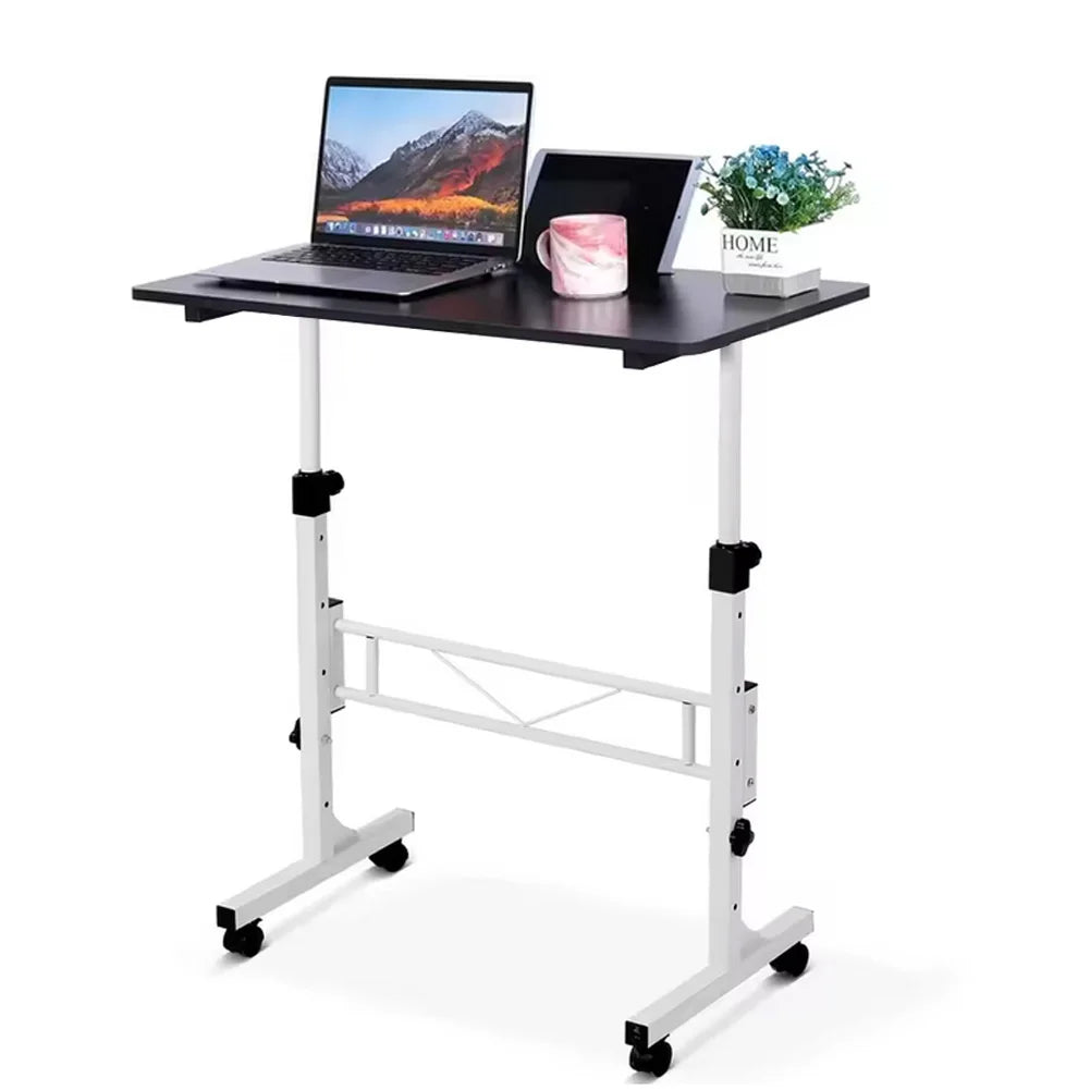 Small Mobile Adjustable Height Standing Desk with Wheels 32 Inches