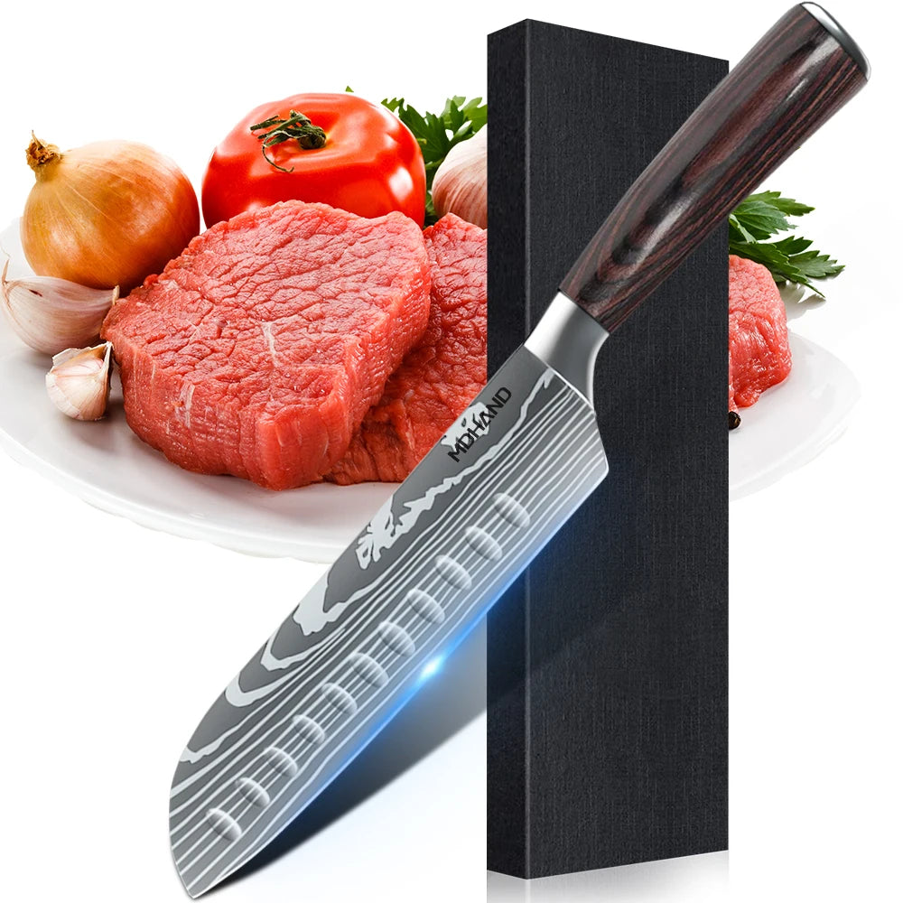 Chef Knife Set Japanese Damascus Steel Kitchen Knives Professional 1-10PCS