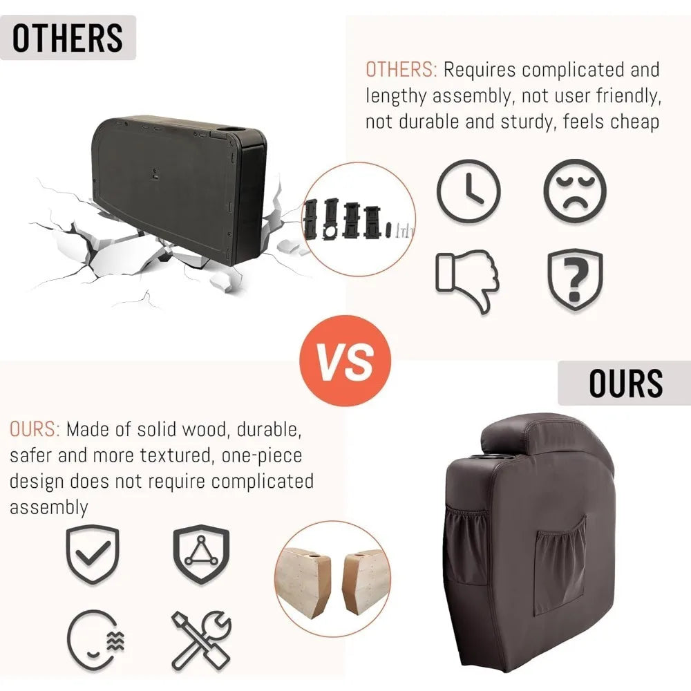 Rocker Recliner Chair with Massage and Heat 360° Swivel Cup Holder