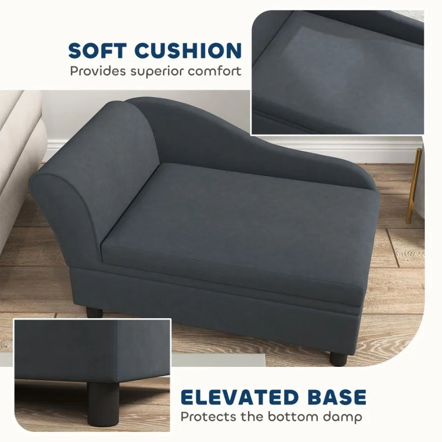 PawHut Pet Sofa Bed Couch with Storage for Small Dogs and Cats