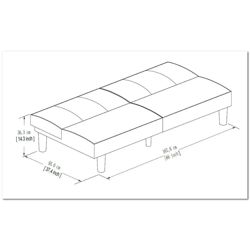 Ljustra Sofa Bed Senior 66" Modern Gray Linen Upholstery Sofa