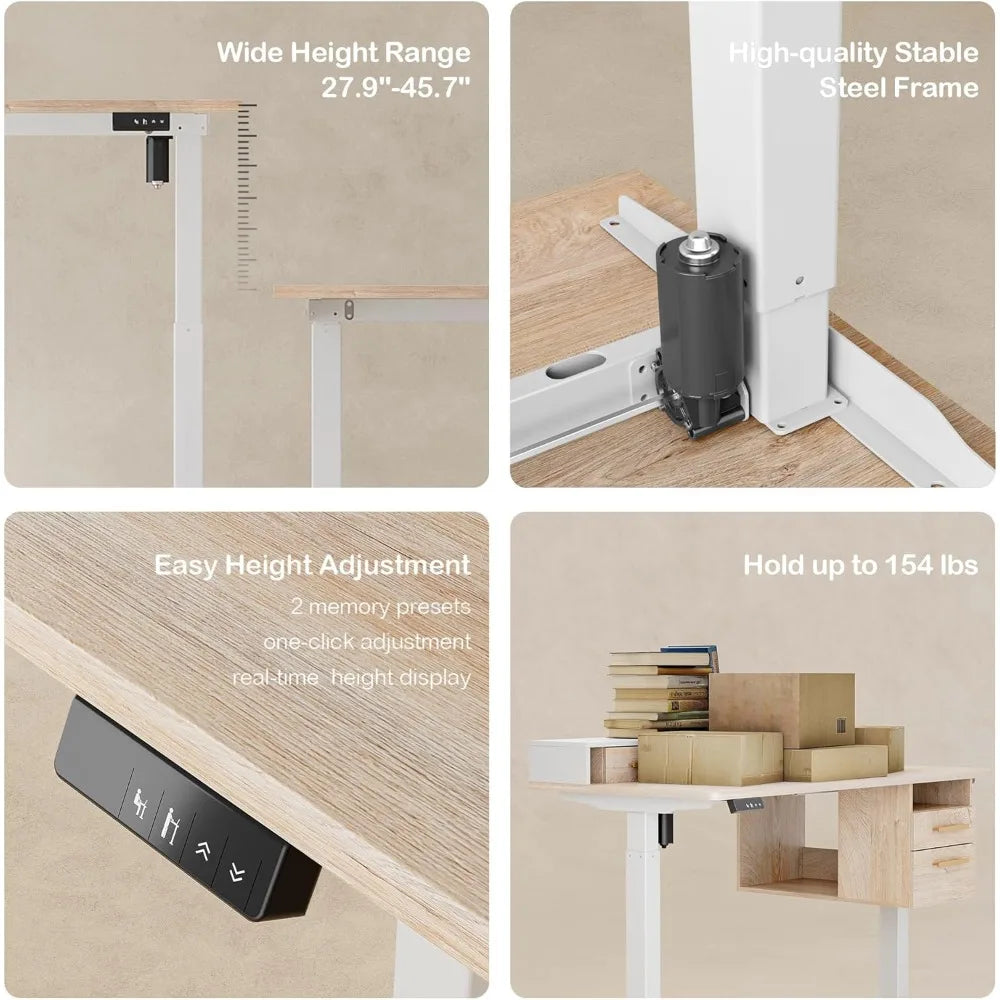 Ljustra Standing Desk with 2 Bookcases Home Office Furniture Set