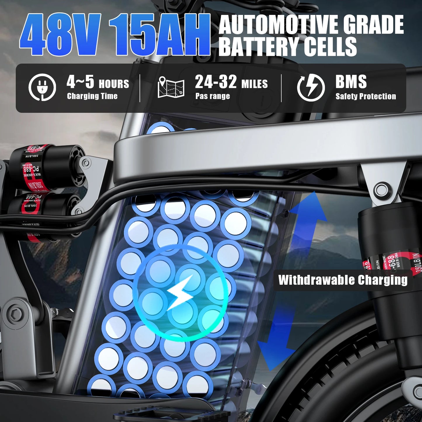 Electric Bike 48V 15AH 500W Brushless Motor 20MPH Commuting Ebike