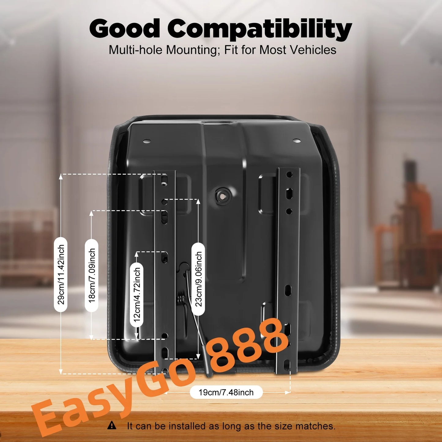 Universal Lawn Tractor Replacement Seat Compact High Back Mower Seat