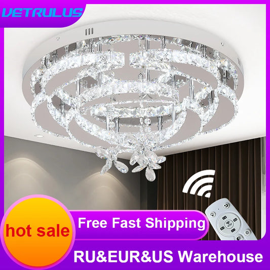 Luxury K9 Crystal Chandelier Modern Ceiling Lamp Pendant Light Decor
