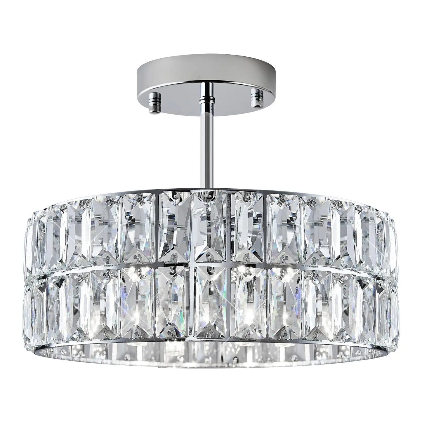 Modern 4-Light Chrome Crystal Pendant Light for Entrance Kitchen Corridor