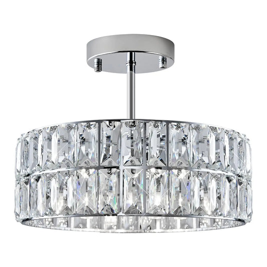 Modern 4-Light Chrome Crystal Pendant Light for Entrance Kitchen Corridor