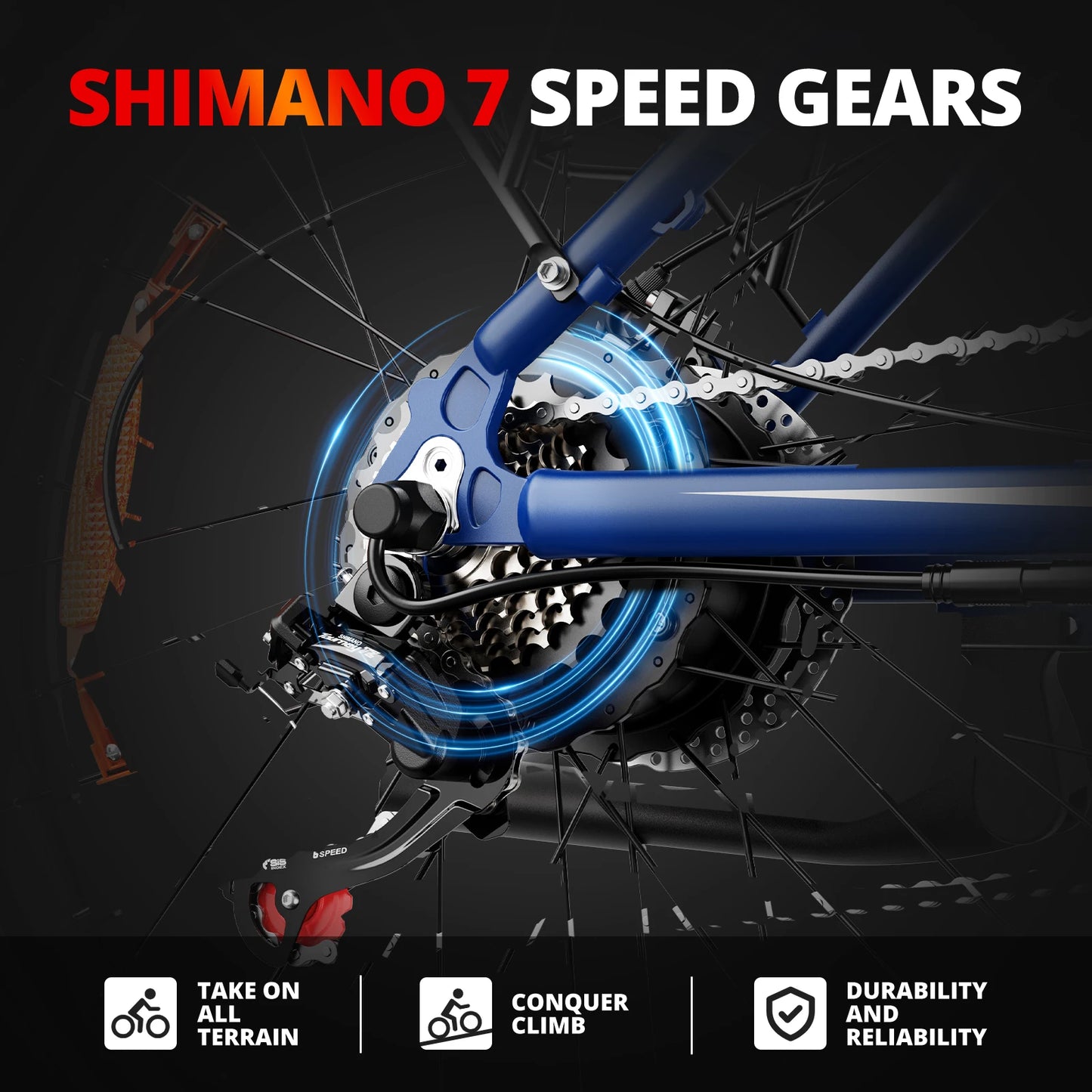 Ljustra AMYET EB26 Electric Bike 1500W 28mph Adult Mountain Bike