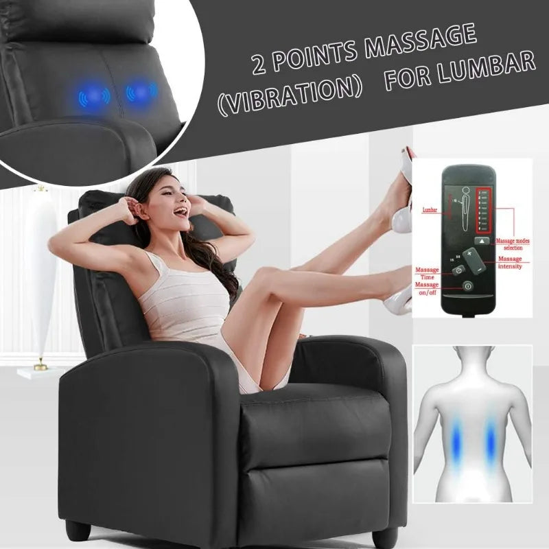 Modern Recliner Chair with Massage Function for Living Room Lounge