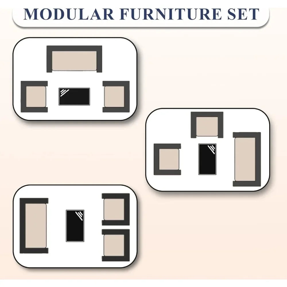 4-Piece Outdoor Wicker Patio Furniture Set with Cushions Table