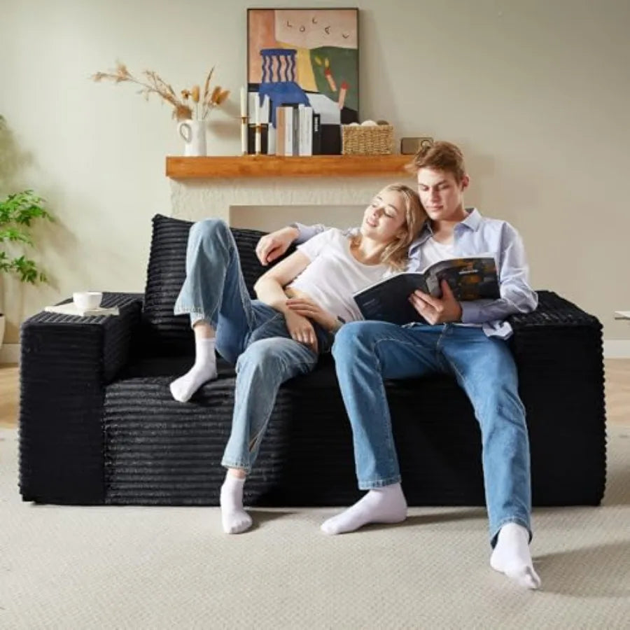 71 Boneless Couch Loveseat Sofa Comfy Deep Seat Cloud Couch Memory Foam