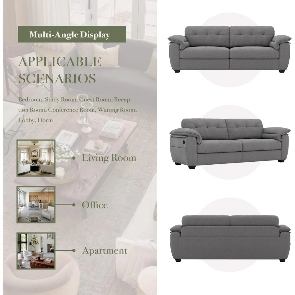 Ljustra 87" Modern Sofa Couch Extra Deep Seats USB Charging Pockets