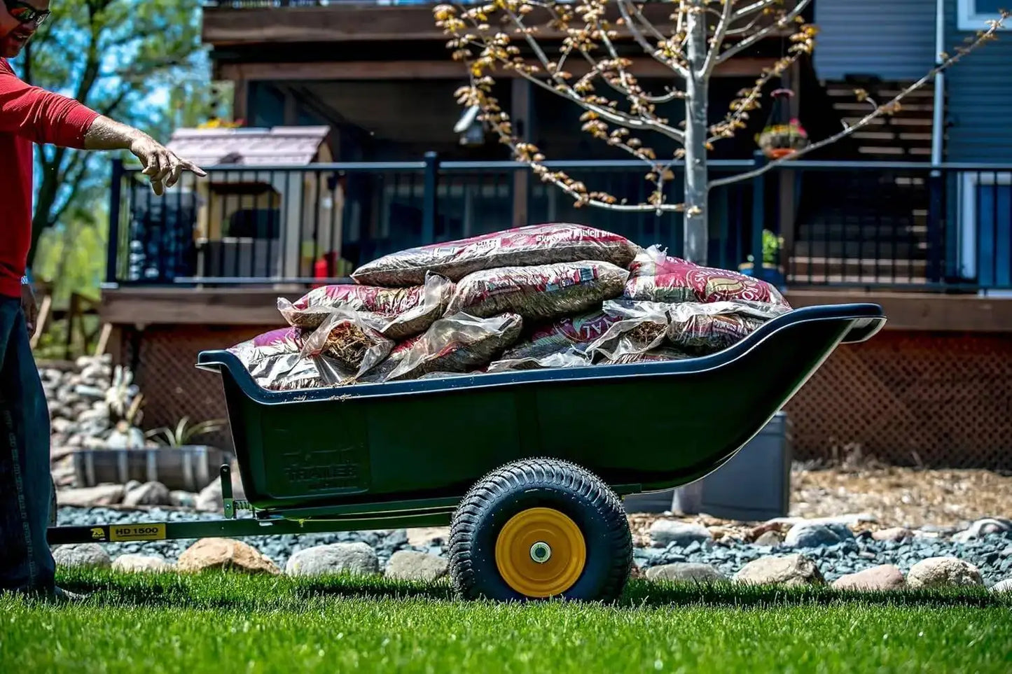 Heavy-Duty ATV UTV Utility Trailer 1500 lb Capacity for Ice Fishing