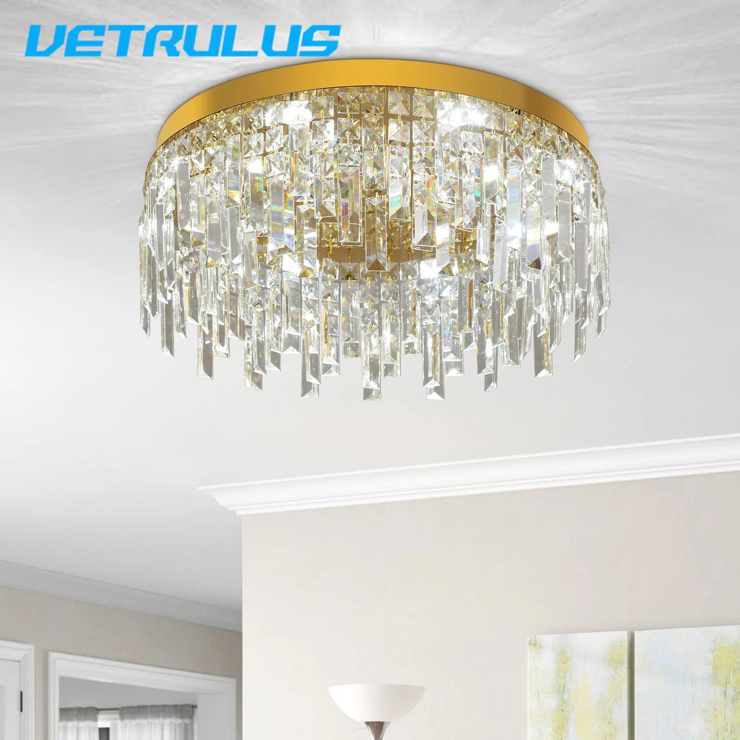 Luxury Crystal Ceiling Lamp Modern Chandelier Nordic Home Decor LED