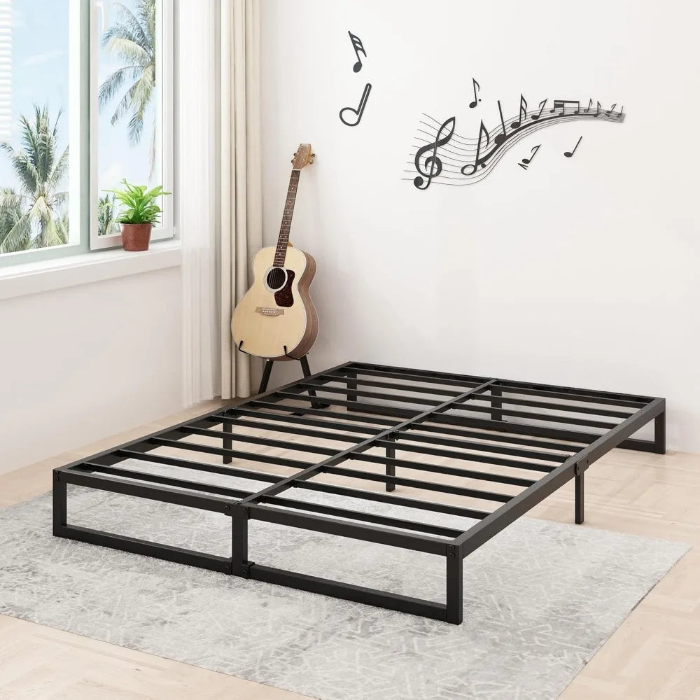 Heavy Duty 8 Inch Queen Bed Frame Metal Platform No Box Spring Needed