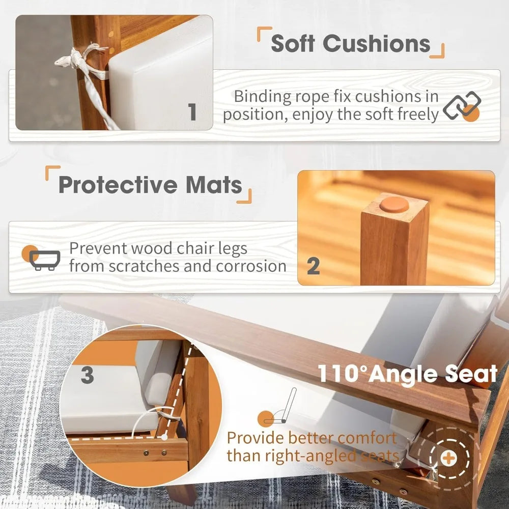 Ljustra Acacia Wood 4 Piece Outdoor Sofa Set with Cushions for Garden