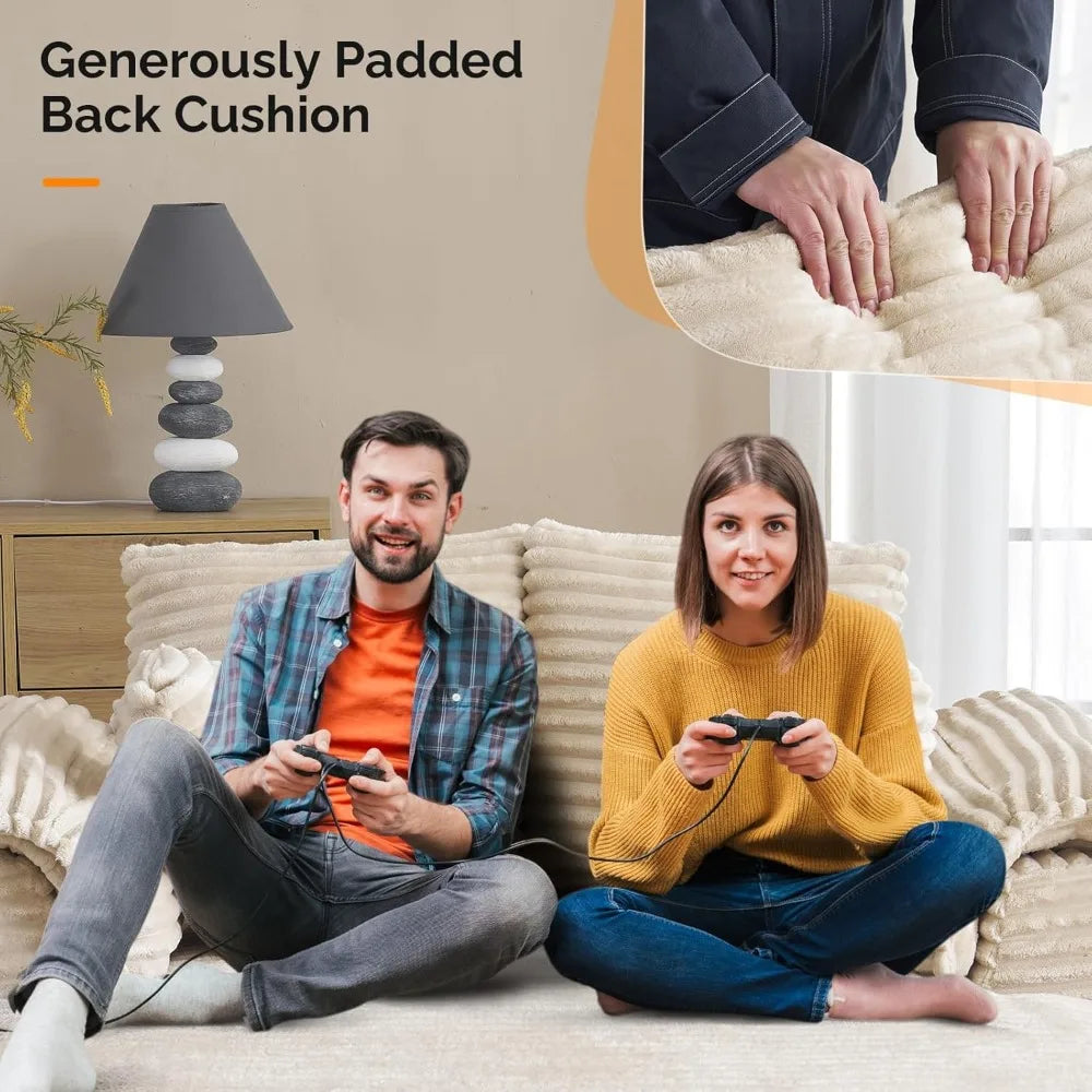 Oversized Chaise Lounge Chair Comfy Corduroy Recliner Sofa Bed