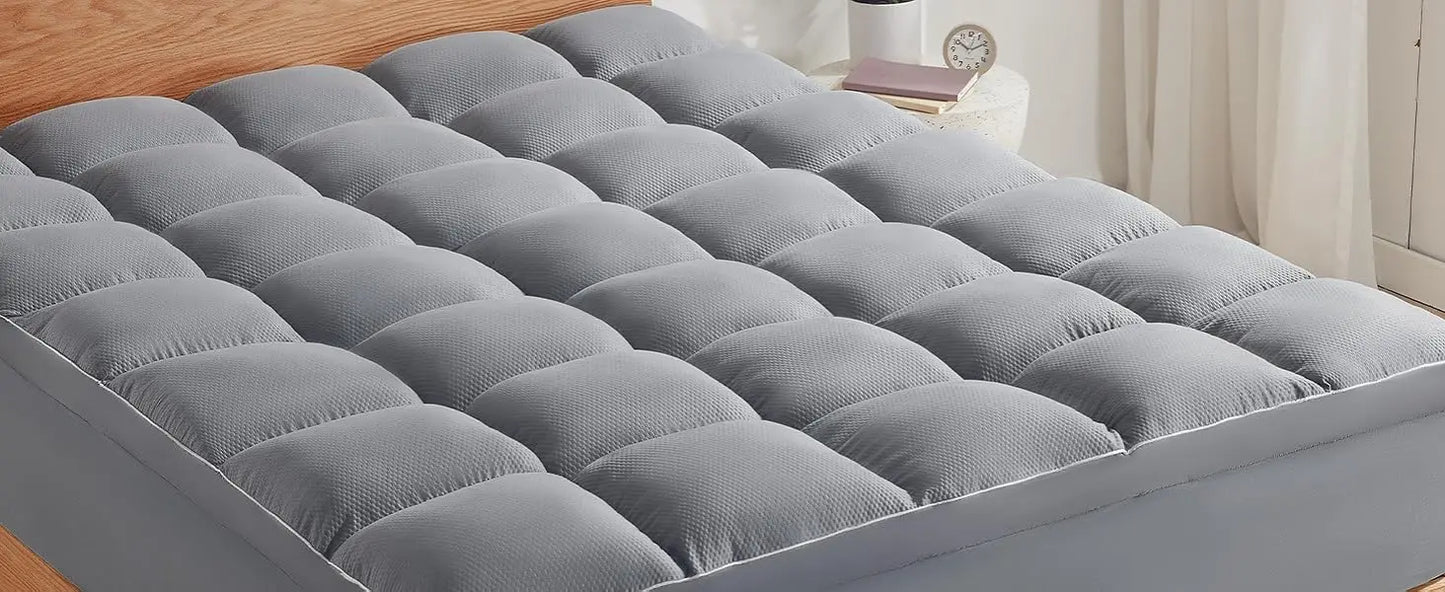 Ljustra Queen Mattress Pad Deep Pockets Extra Thick Topper Plush Comfort