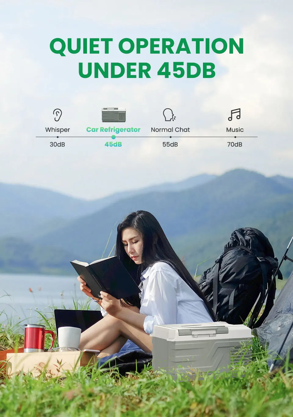 Ljustra 9L Portable Refrigerator 12V 24V Mini Freezer for Camping Outdoor