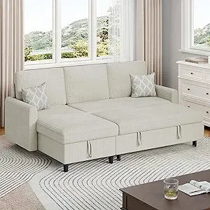 Ljustra Pull Out Couch 2 in 1 Sleeper Sofa Bed with Storage