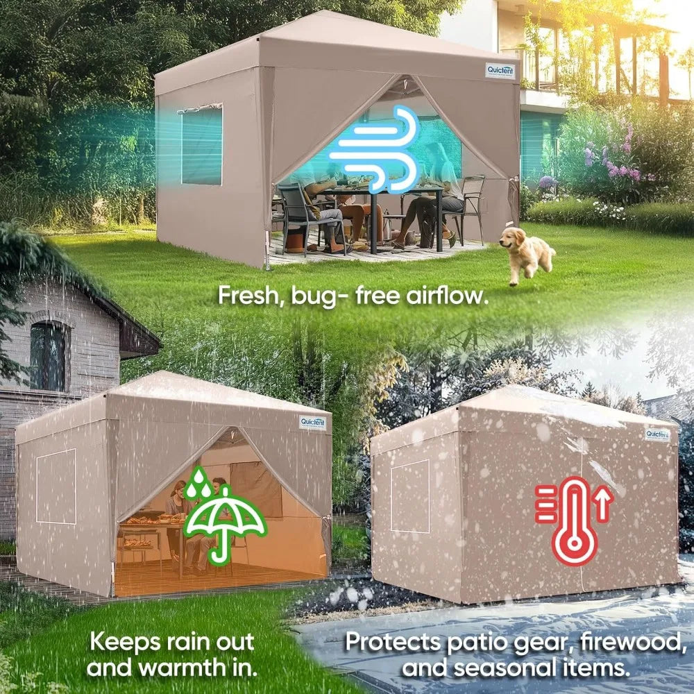 Privacy 10x10 Pop Up Canopy Tent with Sidewalls Easy Setup Outdoor